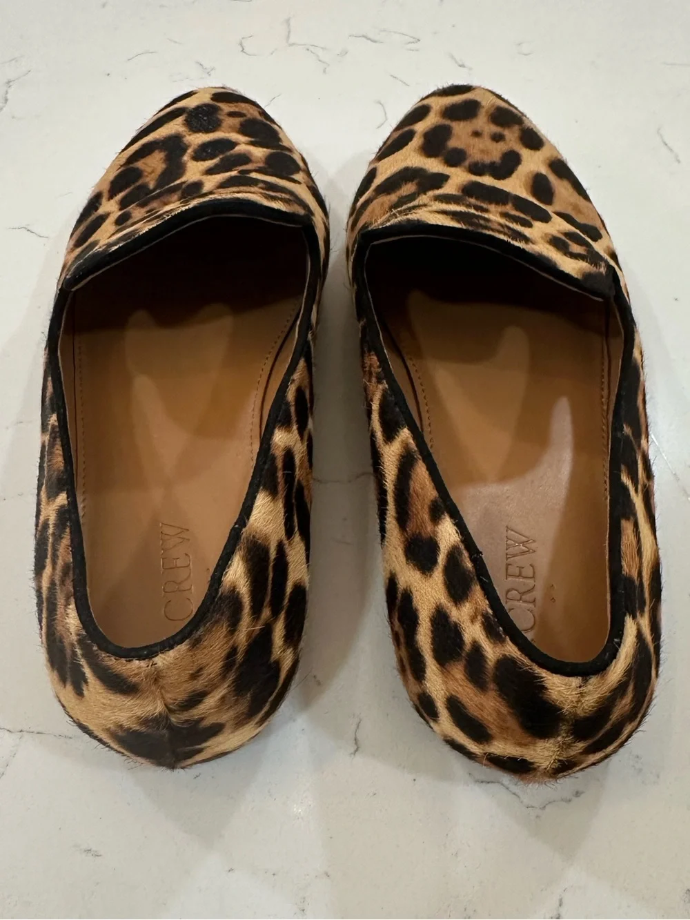 J.Crew Leopard Hide Hair Print Slip-On Women’s Loafers - Tan/Black- 8